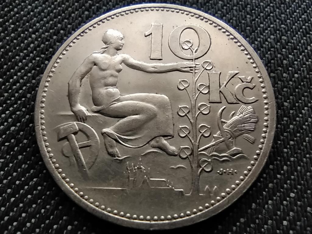 Csehszlov&aacute;kia Első K&ouml;zt&aacute;rsas&aacute;g (1918-1938) .700 Ez&uuml;st 10 Korona