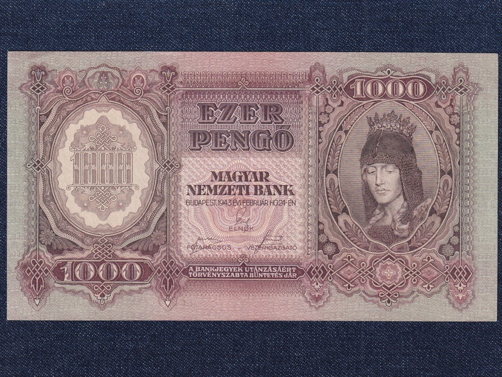 Veszpr&eacute;mi sorozat (1943) 1000 Pengő bankjegy