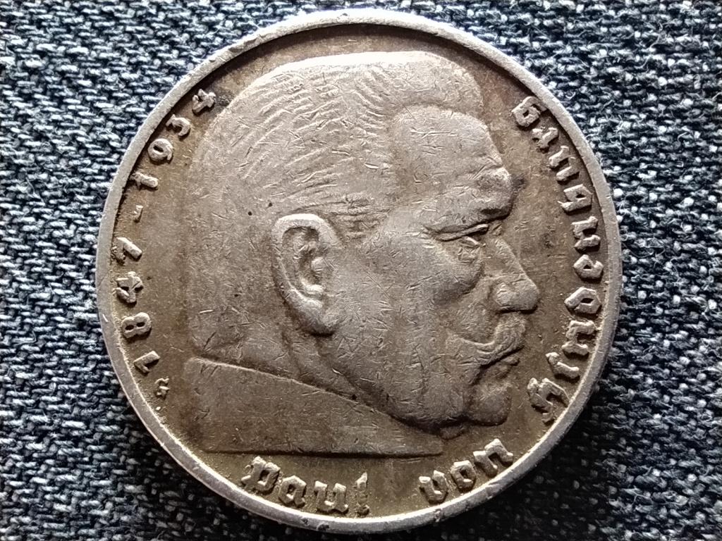 N&eacute;metorsz&aacute;g Paul Von Hindenburg .900 ez&uuml;st 5 birodalmi m&aacute;rka
