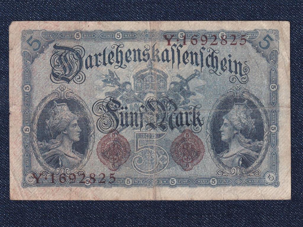 N&eacute;metorsz&aacute;g M&aacute;sodik Birodalom (1871-1918) 5 M&aacute;rka bankjegy