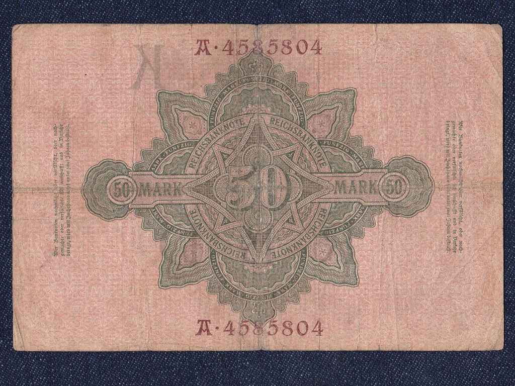 N&eacute;metorsz&aacute;g M&aacute;sodik Birodalom (1871-1918) pap&iacute;r 50 M&aacute;rka bankjegy