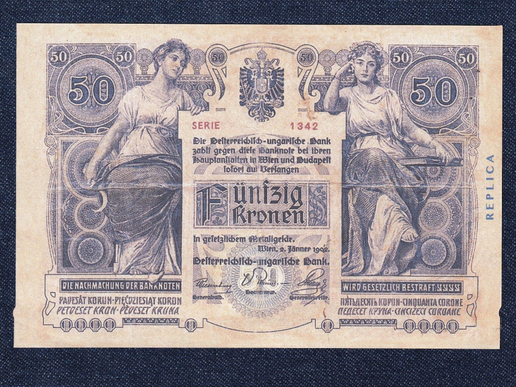 Osztr&aacute;k-Magyar Korona bankjegyek (1900-1902 sorozat) 50 Korona bankjegy