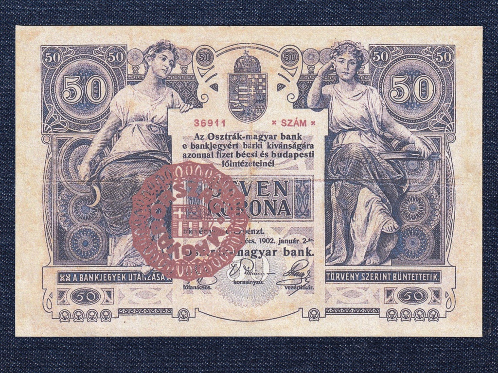 Osztr&aacute;k-Magyar Korona bankjegyek (1900-1902 sorozat) 50 Korona bankjegy