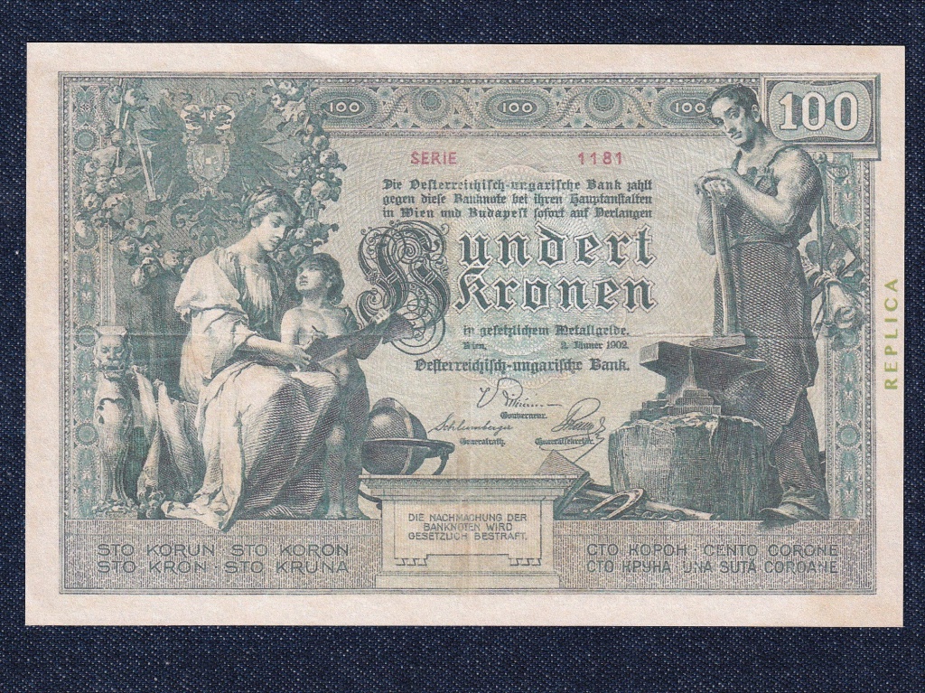 Osztr&aacute;k-Magyar Korona bankjegyek (1900-1902 sorozat) 100 Korona bankjegy