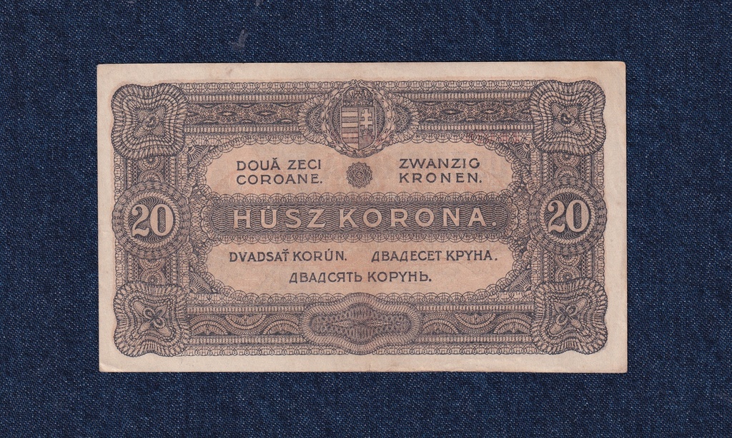 Kis c&iacute;mletű Korona &aacute;llamjegyek 20 Korona bankjegy