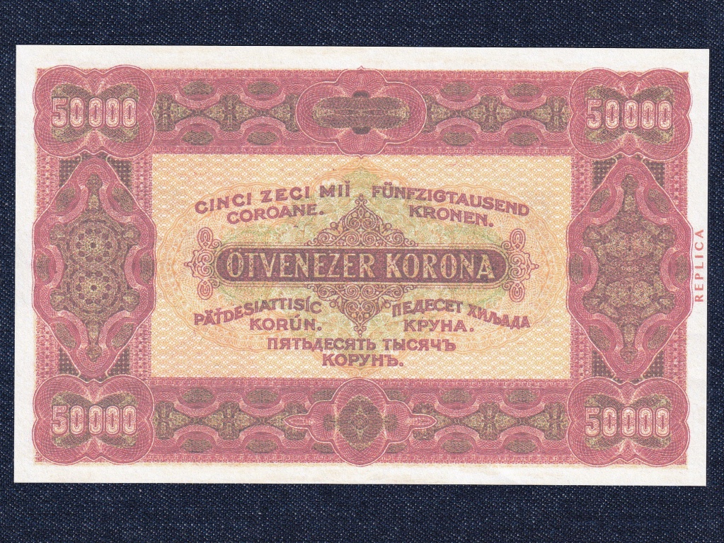 Kism&eacute;retű Korona &aacute;llamjegyek 50000 Korona bankjegy