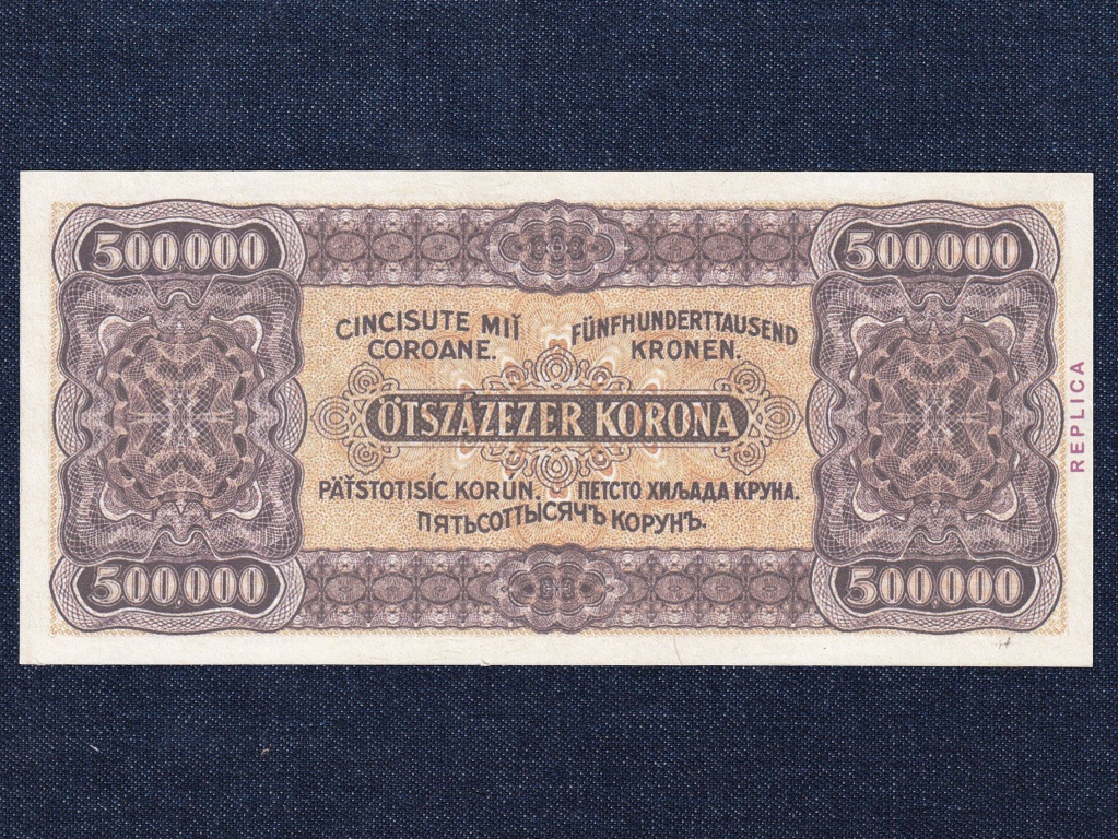 Kism&eacute;retű Korona &aacute;llamjegyek 500000 Korona bankjegy