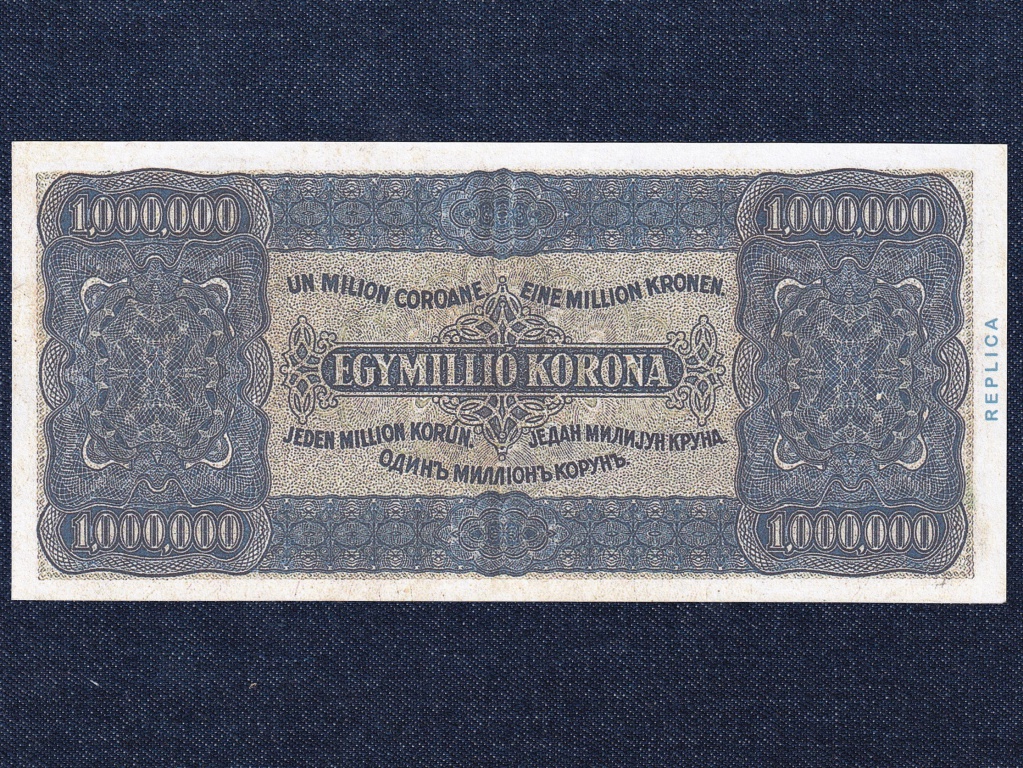 Kism&eacute;retű Korona &aacute;llamjegyek 1000000 Korona bankjegy