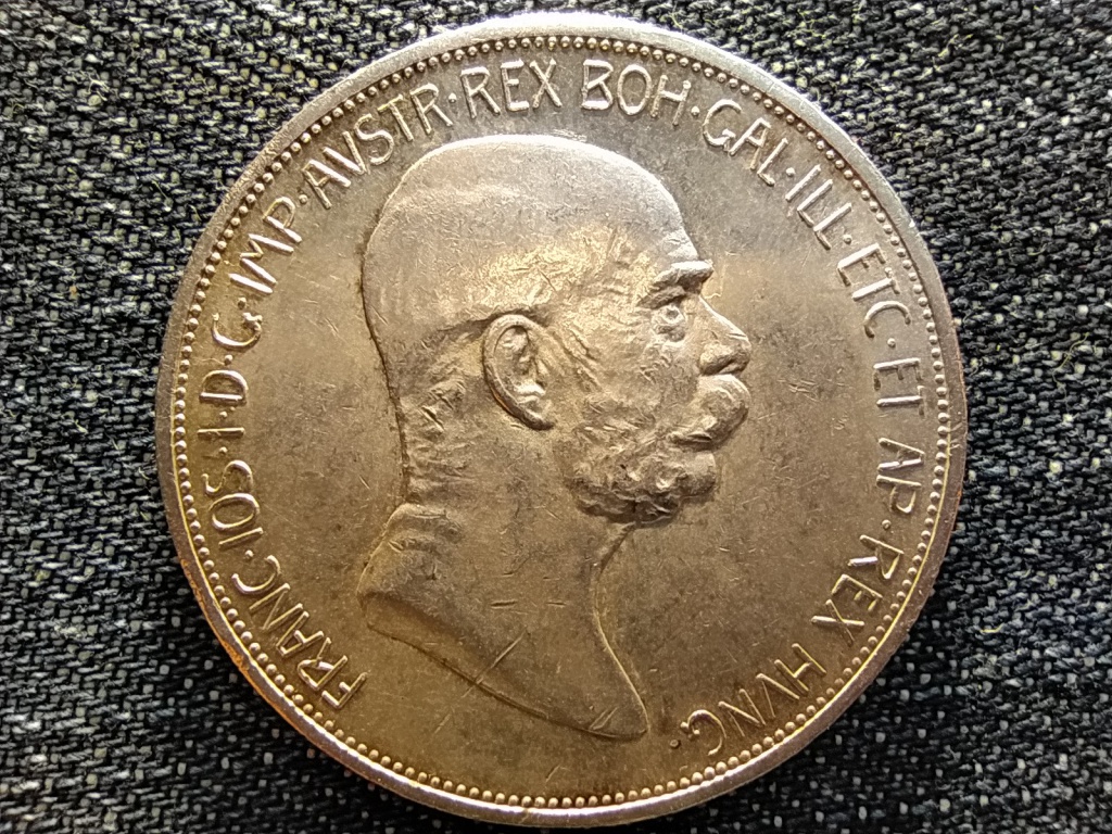 Ausztria I. Ferenc J&oacute;zsef uralkod&aacute;s&aacute;nak 60. &eacute;vfordul&oacute;ja .900 ez&uuml;st 5 Korona