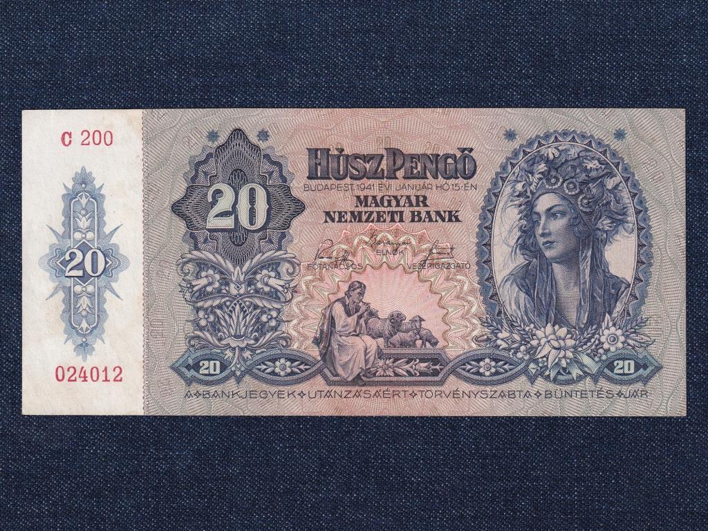 H&aacute;bor&uacute; előtti sorozat (1936-1941) 20 Pengő bankjegy