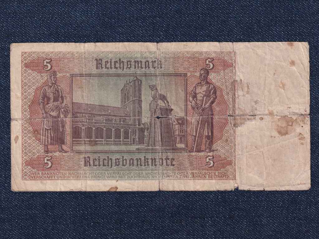N&eacute;metorsz&aacute;g Harmadik Birodalom (1933-1945) 5 birodalmi m&aacute;rka bankjegy