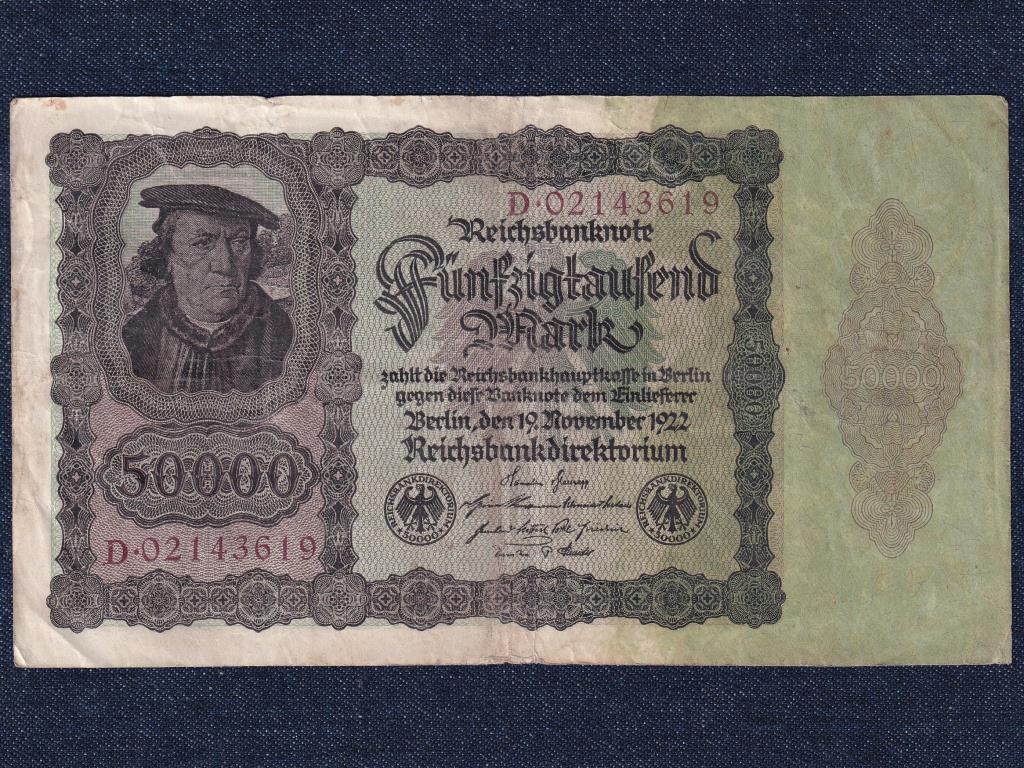 N&eacute;metorsz&aacute;g Weimari K&ouml;zt&aacute;rsas&aacute;g (1919-1933) 50000 M&aacute;rka bankjegy