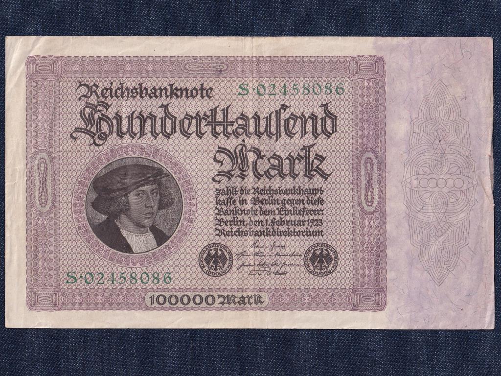 N&eacute;metorsz&aacute;g Weimari K&ouml;zt&aacute;rsas&aacute;g (1919-1933) 100000 M&aacute;rka bankjegy