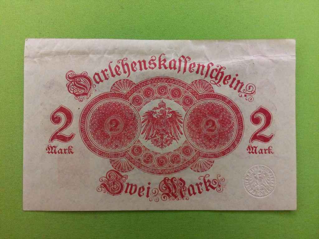 N&eacute;metorsz&aacute;g M&aacute;sodik Birodalom (1871-1918) 2 M&aacute;rka bankjegy