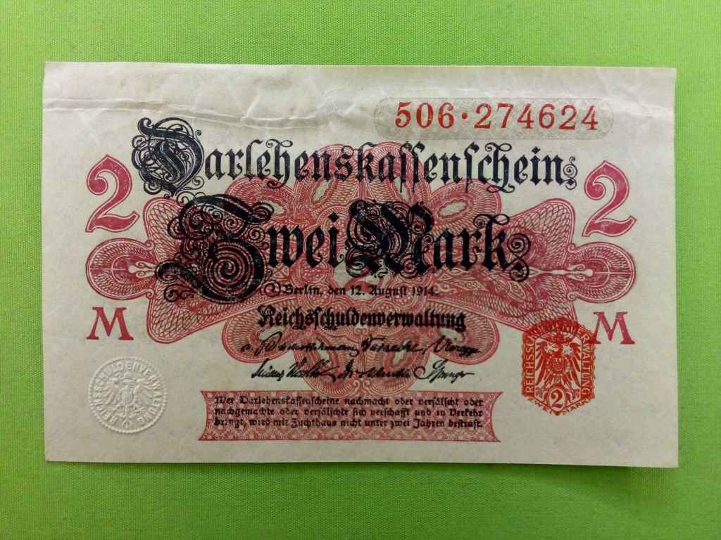 N&eacute;metorsz&aacute;g M&aacute;sodik Birodalom (1871-1918) 2 M&aacute;rka bankjegy