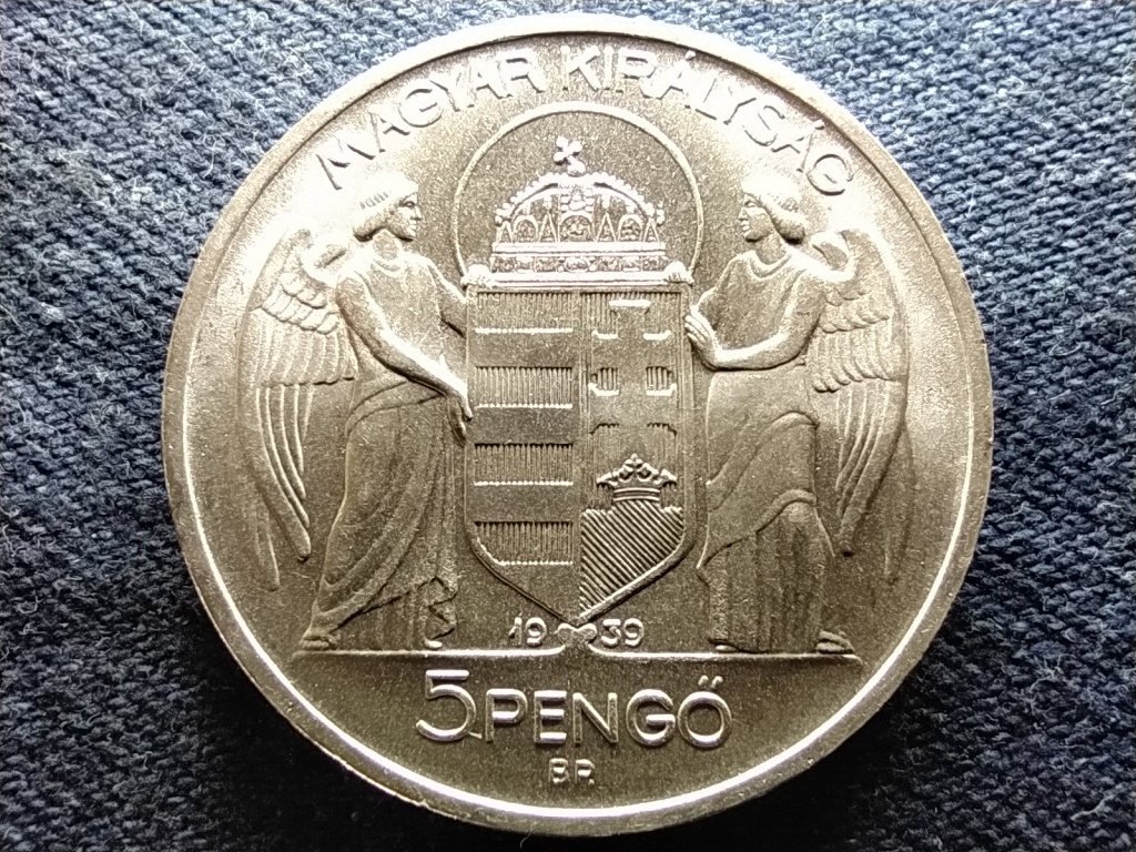 Magyarorsz&aacute;g Horthy Mikl&oacute;s .640 Ez&uuml;st 5 Pengő 
