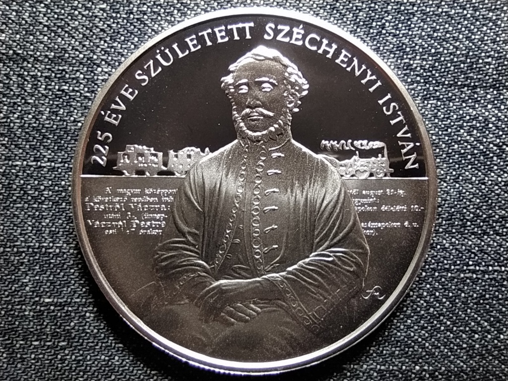 225 &eacute;ve sz&uuml;letett Sz&eacute;chenyi Istv&aacute;n 20000 Forint .925 Ez&uuml;st 