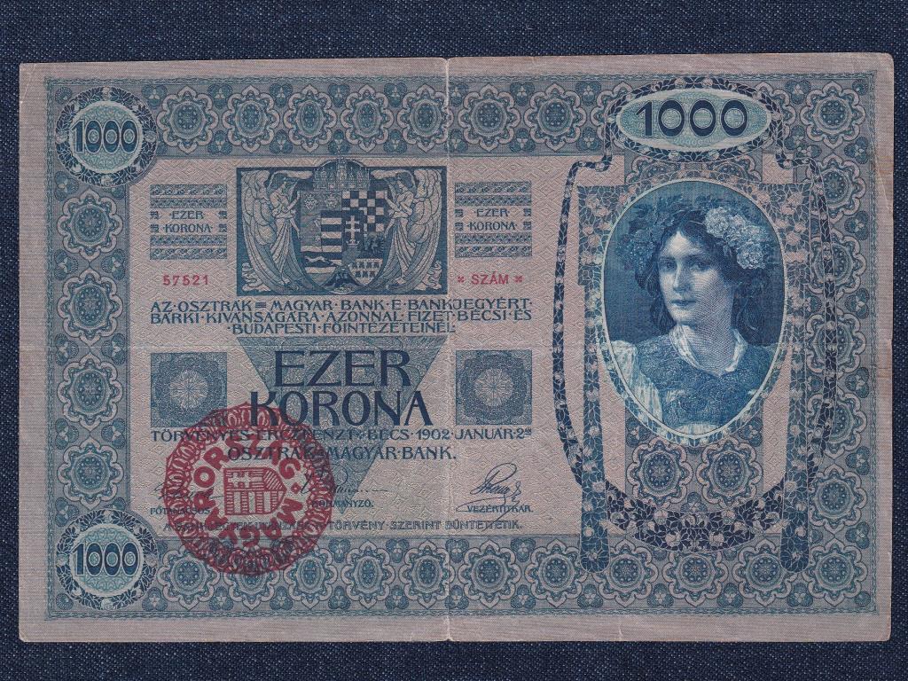 Osztr&aacute;k-Magyar Korona bankjegyek (1900-1902 sorozat) 1000 Korona bankjegy