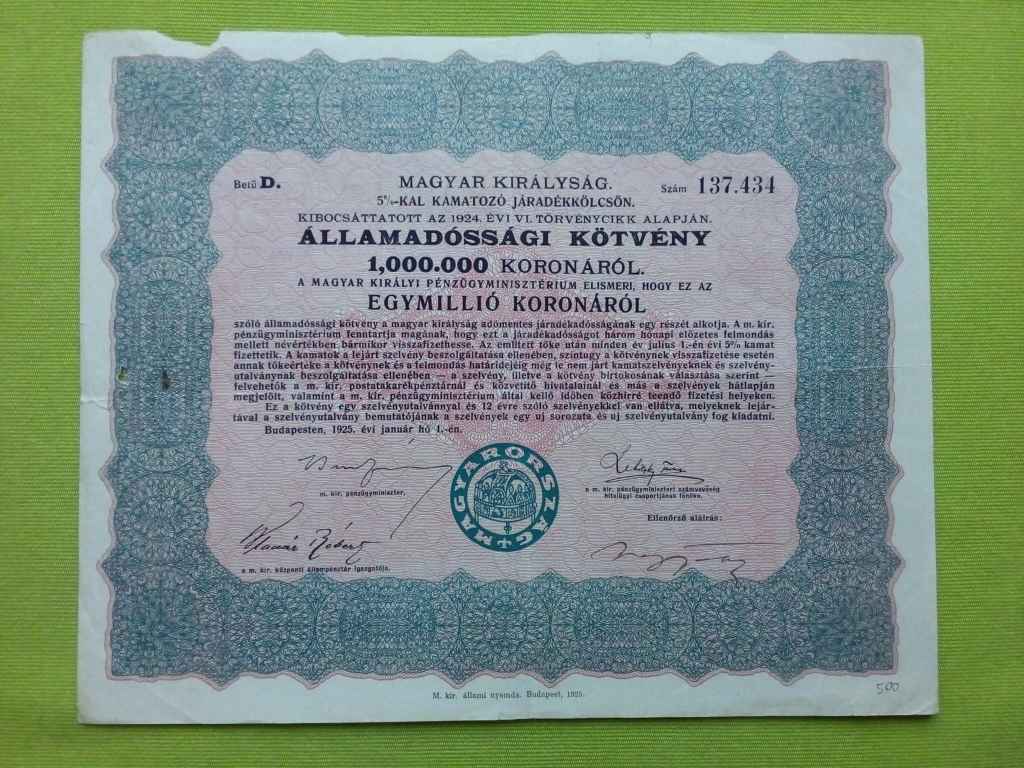 &Aacute;llamad&oacute;ss&aacute;gi k&ouml;tv&eacute;ny 1000000 Koron&aacute;r&oacute;l