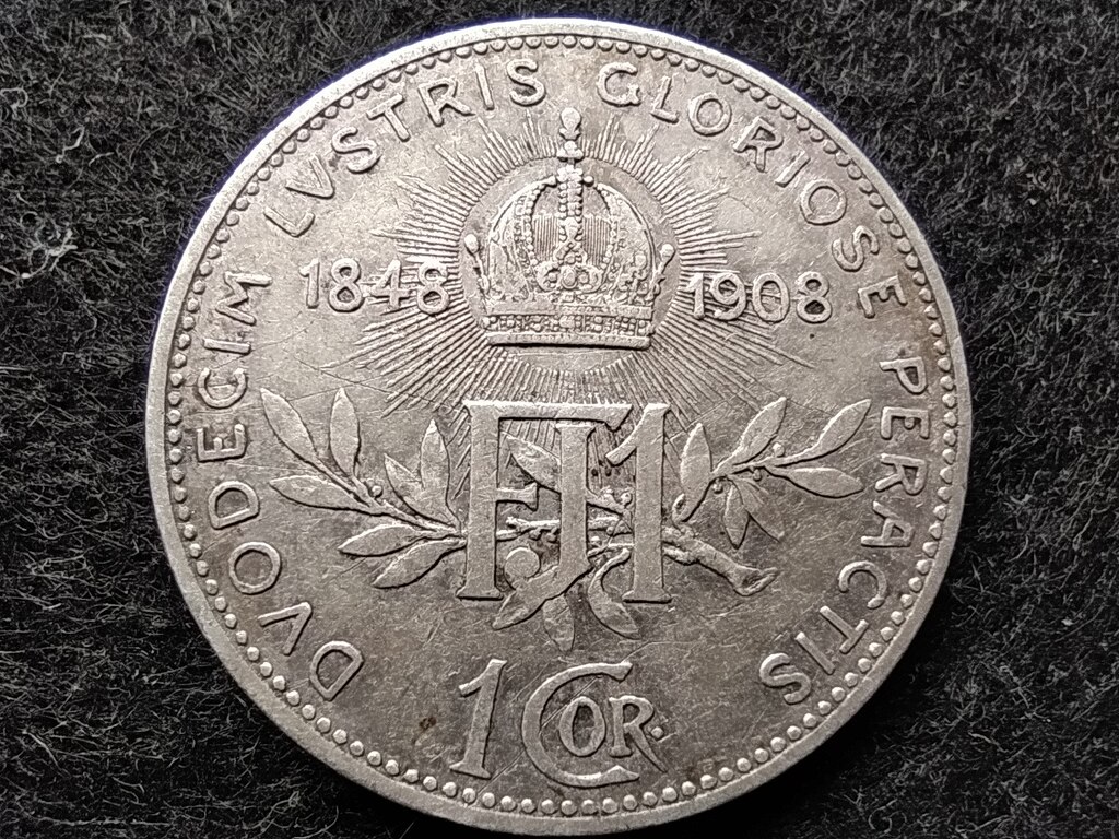 Ausztria 60 &eacute;ve uralkodik I. Ferenc J&oacute;zsef .835 ez&uuml;st 1 Korona