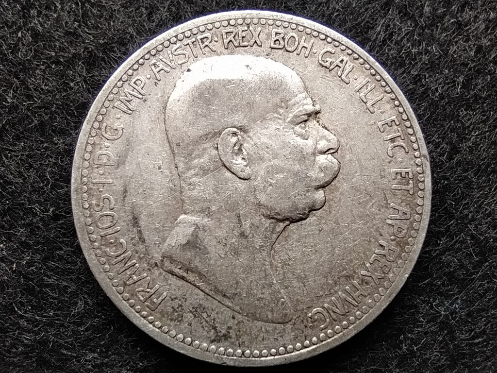 Ausztria 60 &eacute;ve uralkodik I. Ferenc J&oacute;zsef .835 ez&uuml;st 1 Korona