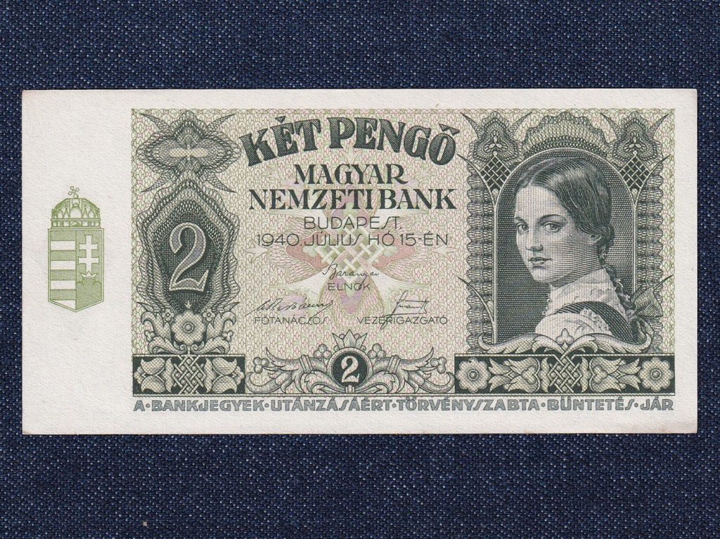 H&aacute;bor&uacute; előtti sorozat (1936-1941) 2 Pengő bankjegy
