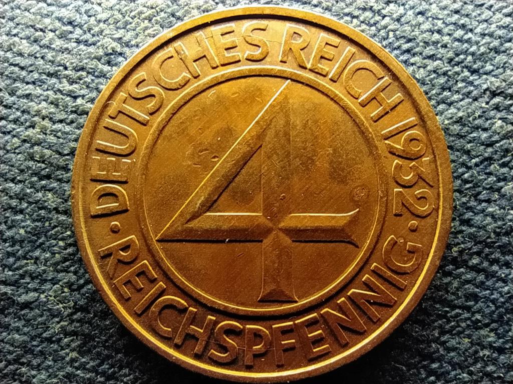 N&eacute;metorsz&aacute;g Weimari K&ouml;zt&aacute;rsas&aacute;g (1919-1933) 4 Pfennig