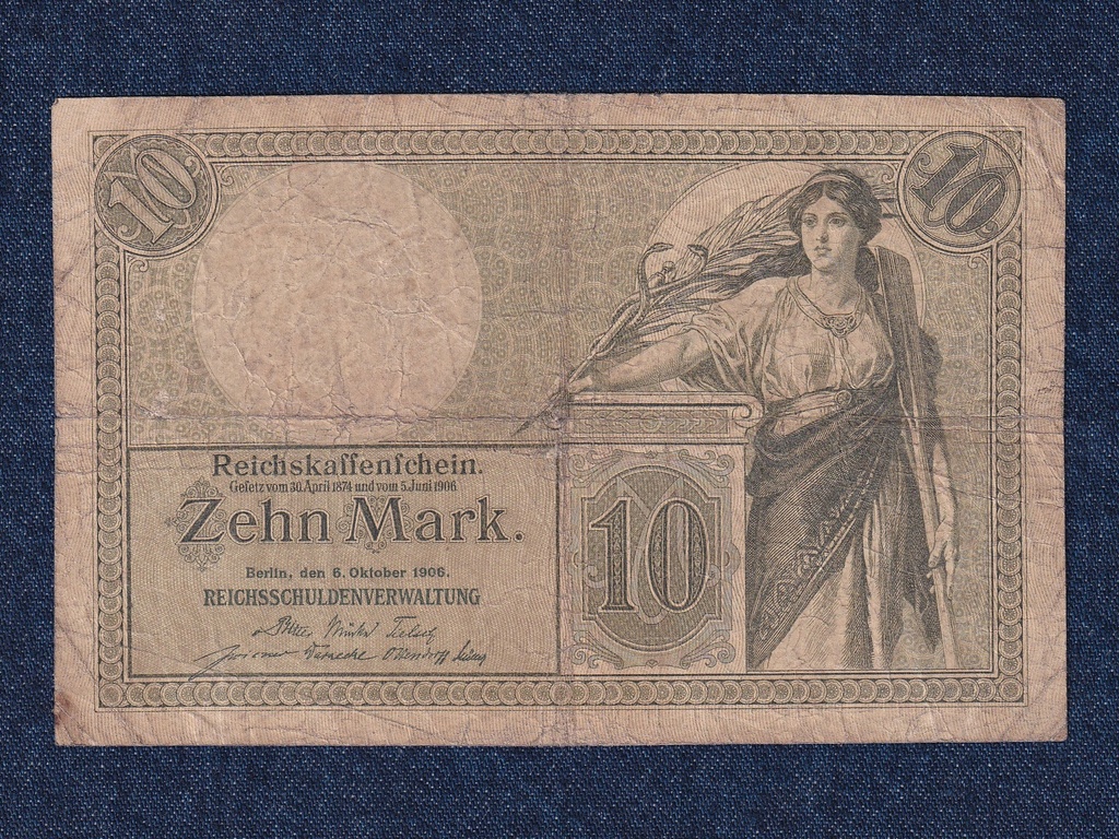 N&eacute;metorsz&aacute;g M&aacute;sodik Birodalom (1871-1918) 10 M&aacute;rka bankjegy