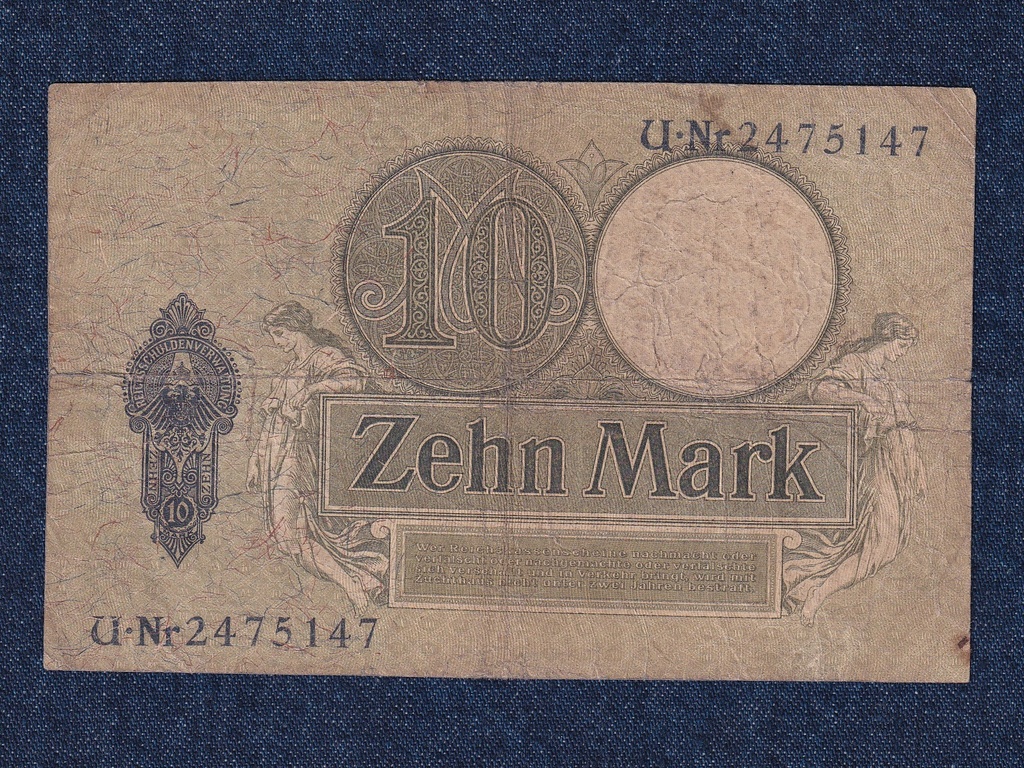 N&eacute;metorsz&aacute;g M&aacute;sodik Birodalom (1871-1918) 10 M&aacute;rka bankjegy