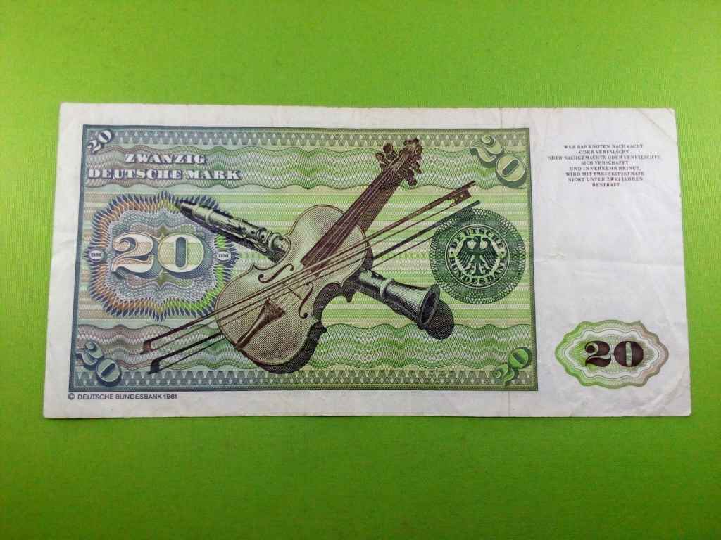N&eacute;metorsz&aacute;g NSZK (1949-1990) 20 M&aacute;rka bankjegy