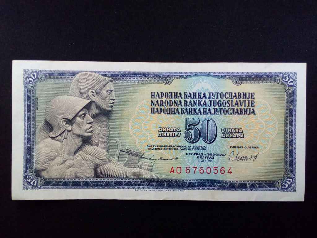 Jugoszl&aacute;via 50 D&iacute;n&aacute;r bankjegy