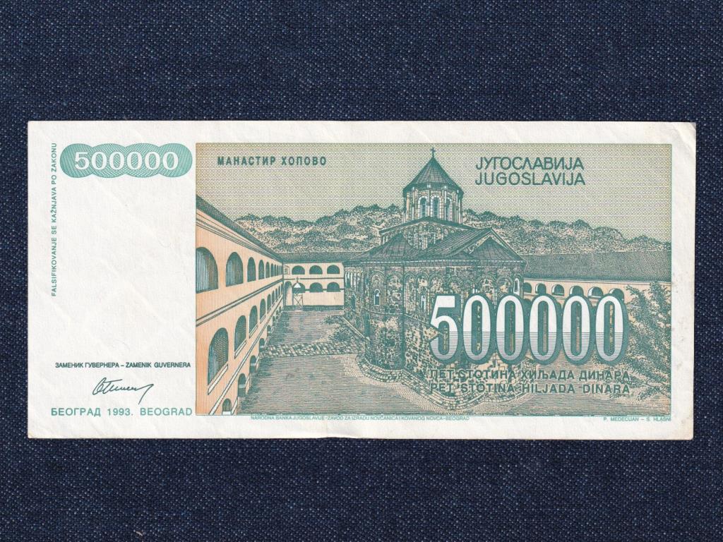 Jugoszl&aacute;via 500000 D&iacute;n&aacute;r bankjegy