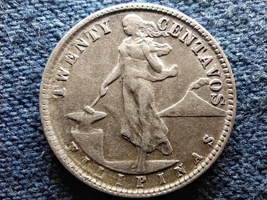 F&uuml;l&ouml;p-szigetek Nemzetk&ouml;z&ouml;ss&eacute;g (1935-1946) .750 ez&uuml;st 20 centavo