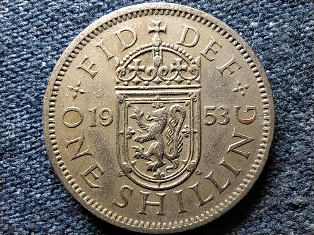 Anglia II. Erzs&eacute;bet (1952-) sk&oacute;t c&iacute;merpajzs 1 Shilling