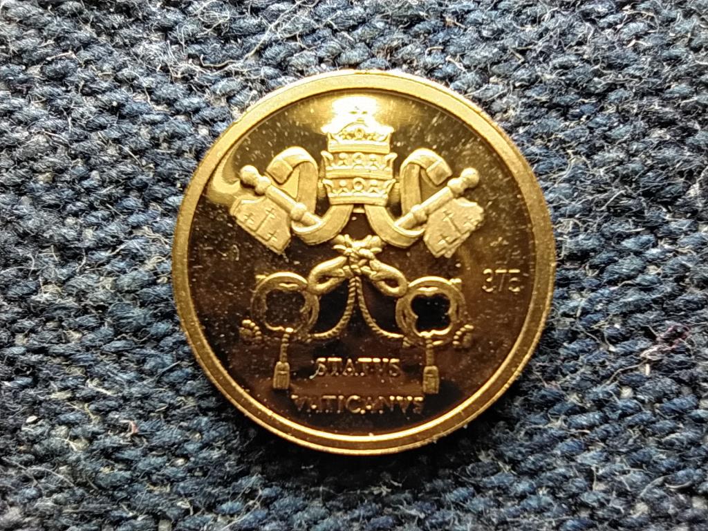 T&ouml;rt&eacute;nelmi Ausztria mini arany Ferenc p&aacute;pa .585 arany 0,5g