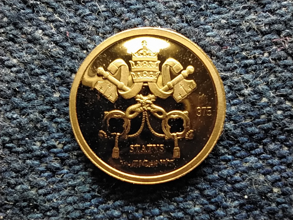 T&ouml;rt&eacute;nelmi Ausztria mini arany II. J&aacute;nos P&aacute;l p&aacute;pa .585 arany 0,5g
