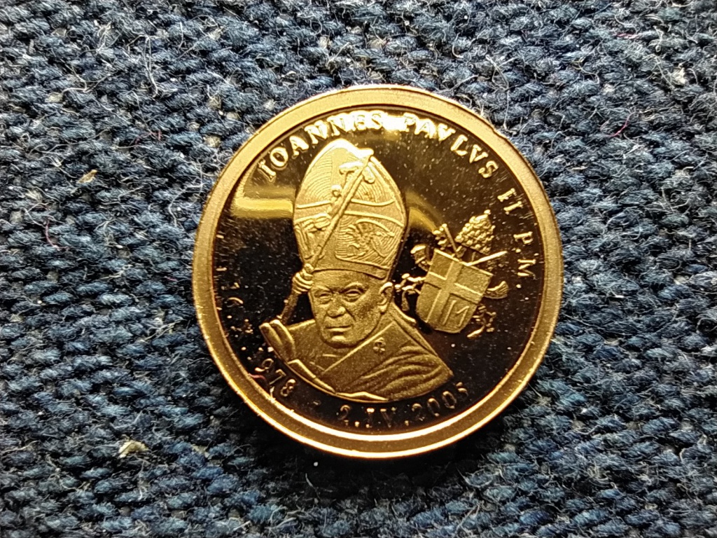 T&ouml;rt&eacute;nelmi Ausztria mini arany II. J&aacute;nos P&aacute;l p&aacute;pa .585 arany 0,5g