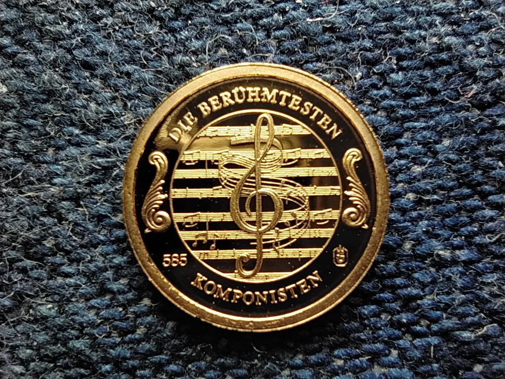 T&ouml;rt&eacute;nelmi Ausztria mini arany Liszt Ferenc 1811-1886 .585 arany 0,5g