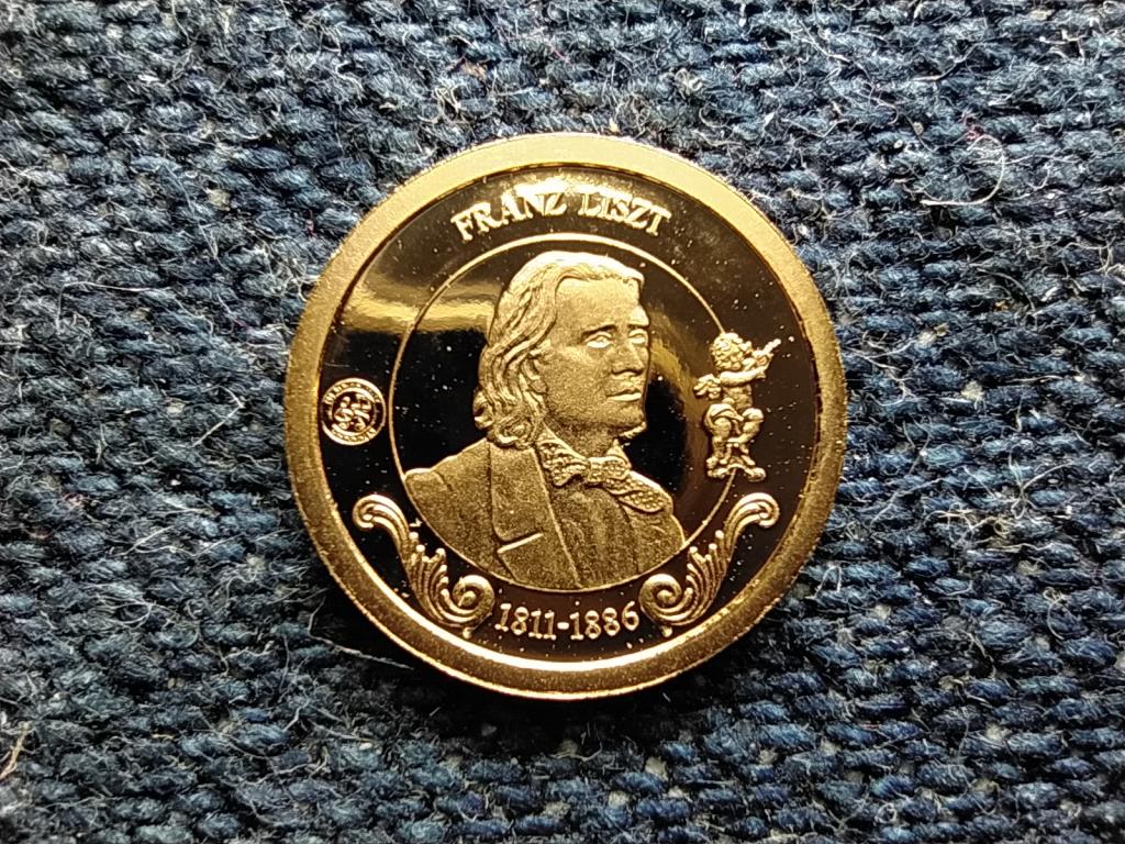 T&ouml;rt&eacute;nelmi Ausztria mini arany Liszt Ferenc 1811-1886 .585 arany 0,5g