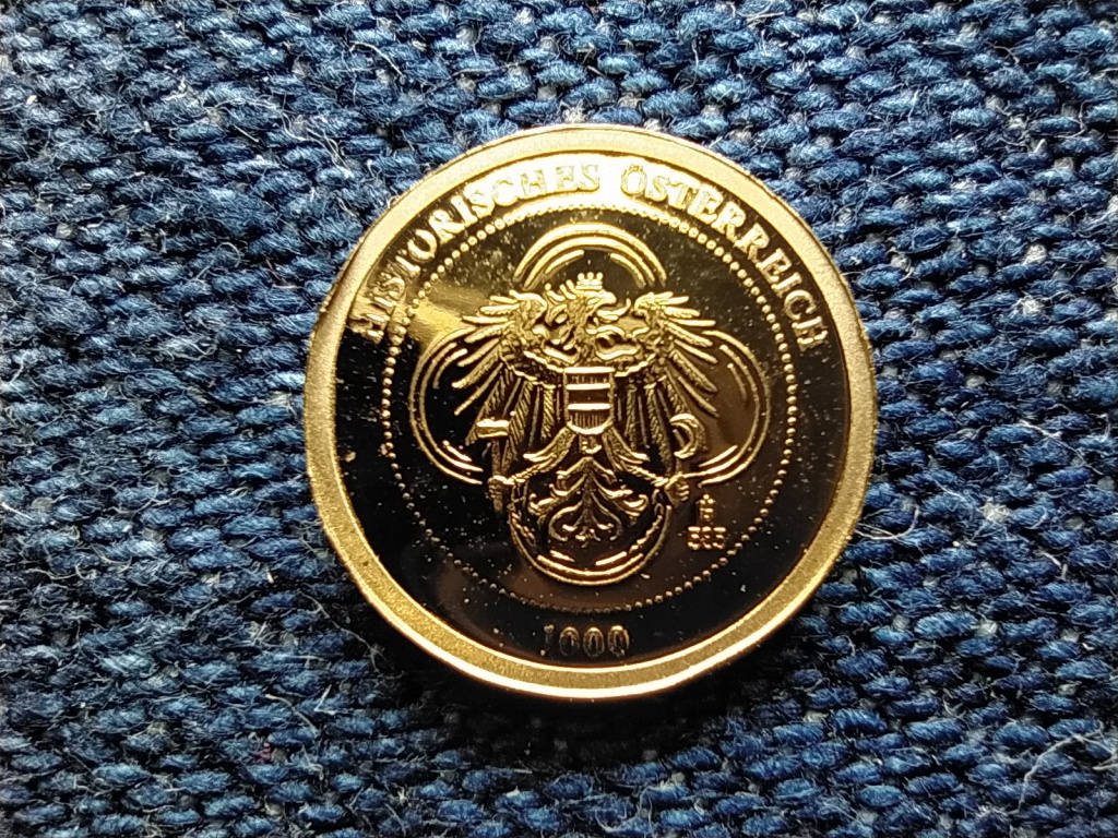 T&ouml;rt&eacute;nelmi Ausztria mini arany Erzs&eacute;bet &eacute;s Ferenc J&oacute;zsef .585 arany 0,5g
