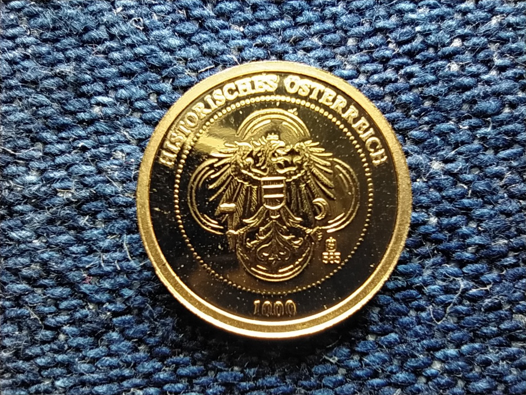 T&ouml;rt&eacute;nelmi Ausztria mini arany Bertha von Suttner 1843-1914 .585 arany 0,5g