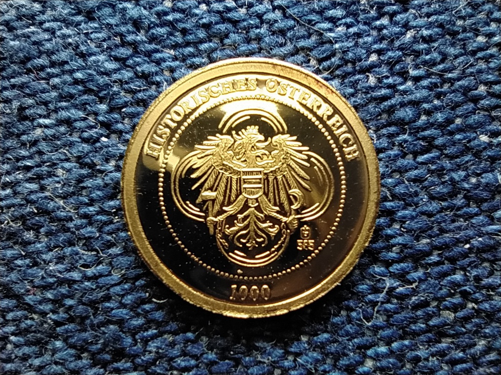 T&ouml;rt&eacute;nelmi Ausztria mini arany Wolfgang Amadeus Mozart 1756-1791 .585 arany 0,5g