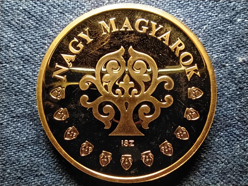 Nagy Magyarok Szent Istv&aacute;n (1000-1038) aranyozott r&eacute;z &eacute;rem