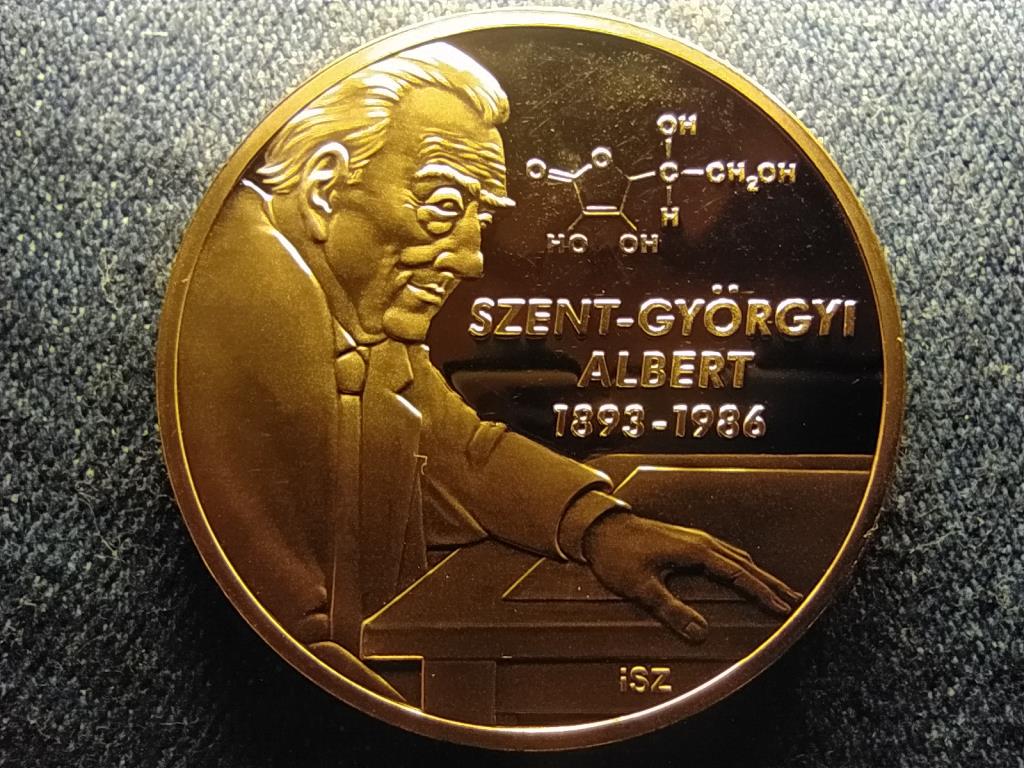 Nagy Magyarok Szent-Gy&ouml;rgyi Albert aranyozott r&eacute;z &eacute;rem
