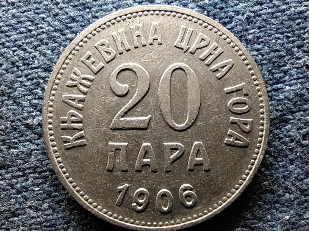 Montenegr&oacute; I. Mikl&oacute;s (1860-1918) 20 para
