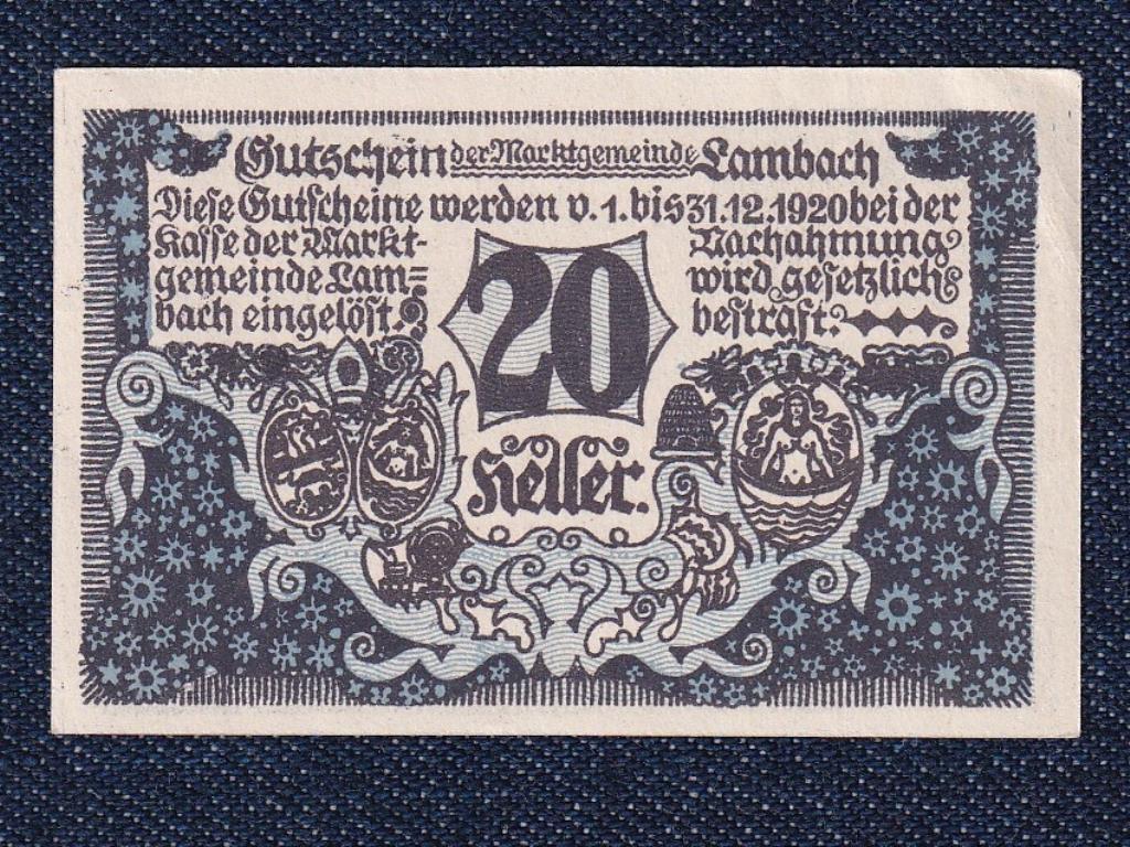 Ausztria Lambach 20 heller sz&uuml;ks&eacute;gp&eacute;nz