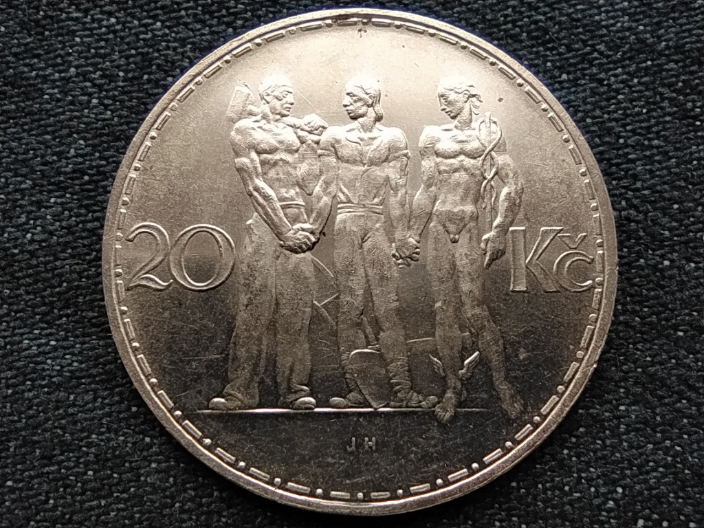 Csehszlov&aacute;kia Első K&ouml;zt&aacute;rsas&aacute;g (1918-1938) .700 Ez&uuml;st 20 Korona