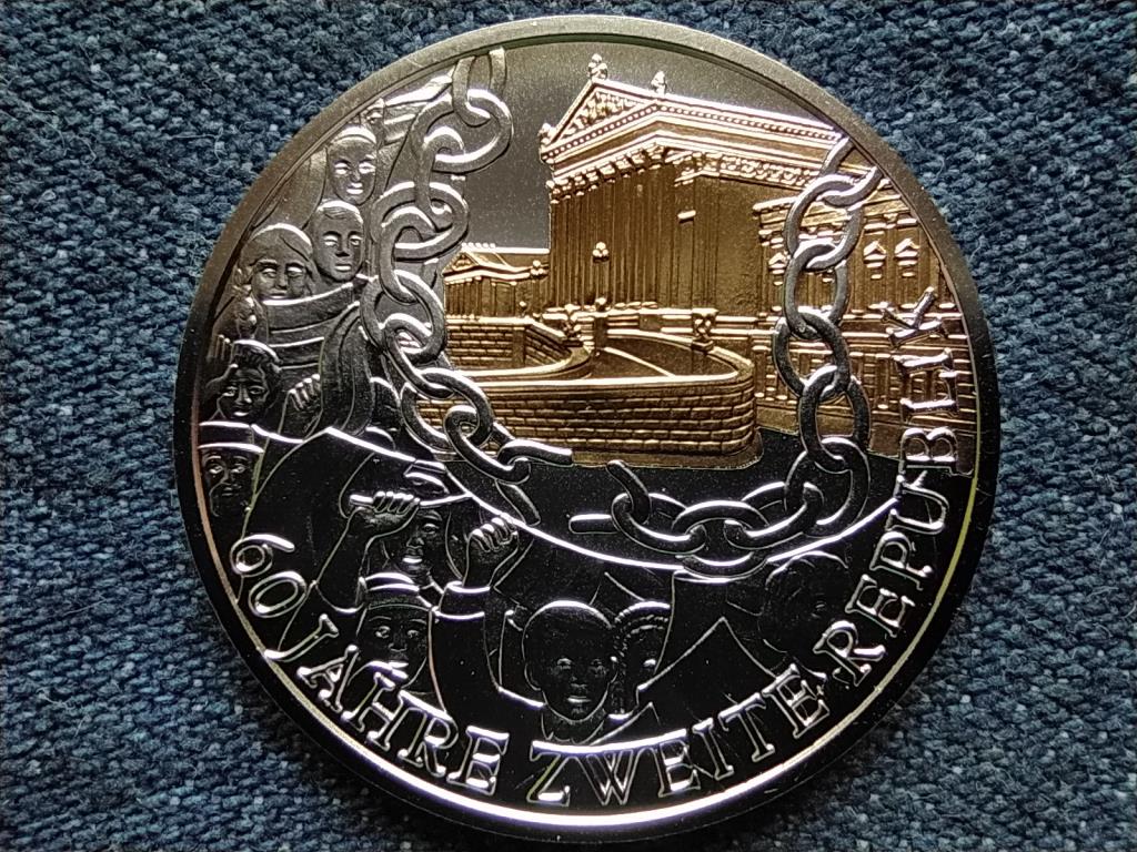 Ausztria 60 &eacute;ves a k&ouml;zt&aacute;rsas&aacute;g .925 ez&uuml;st 10 Euro