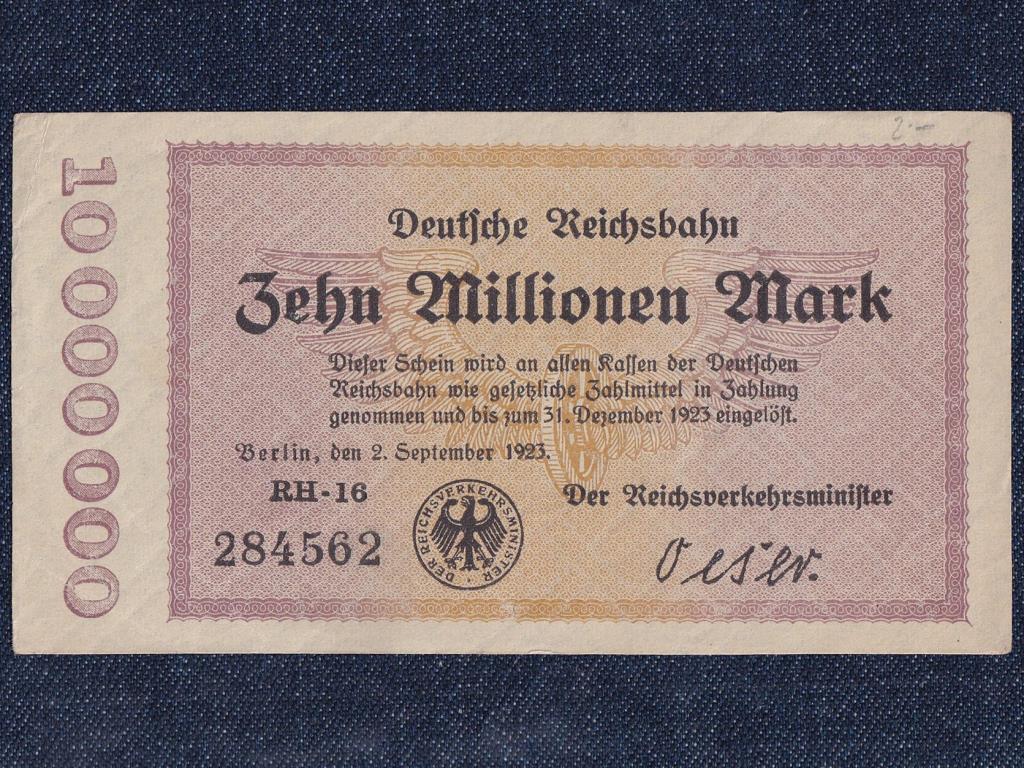 N&eacute;metorsz&aacute;g Weimari K&ouml;zt&aacute;rsas&aacute;g (1919-1933) 10 milli&oacute; M&aacute;rka bankjegy