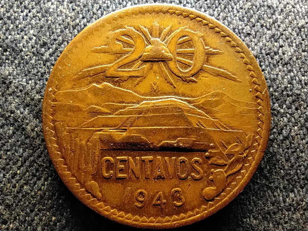 Mexik&oacute; Mexik&oacute;i Egyes&uuml;lt &Aacute;llamok (1905-) 20 centav&oacute;